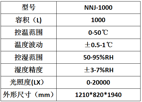 拟南芥培养箱参数