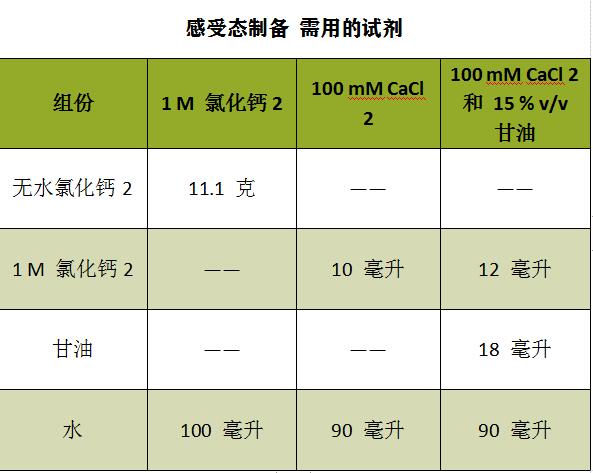 感受态细胞制备