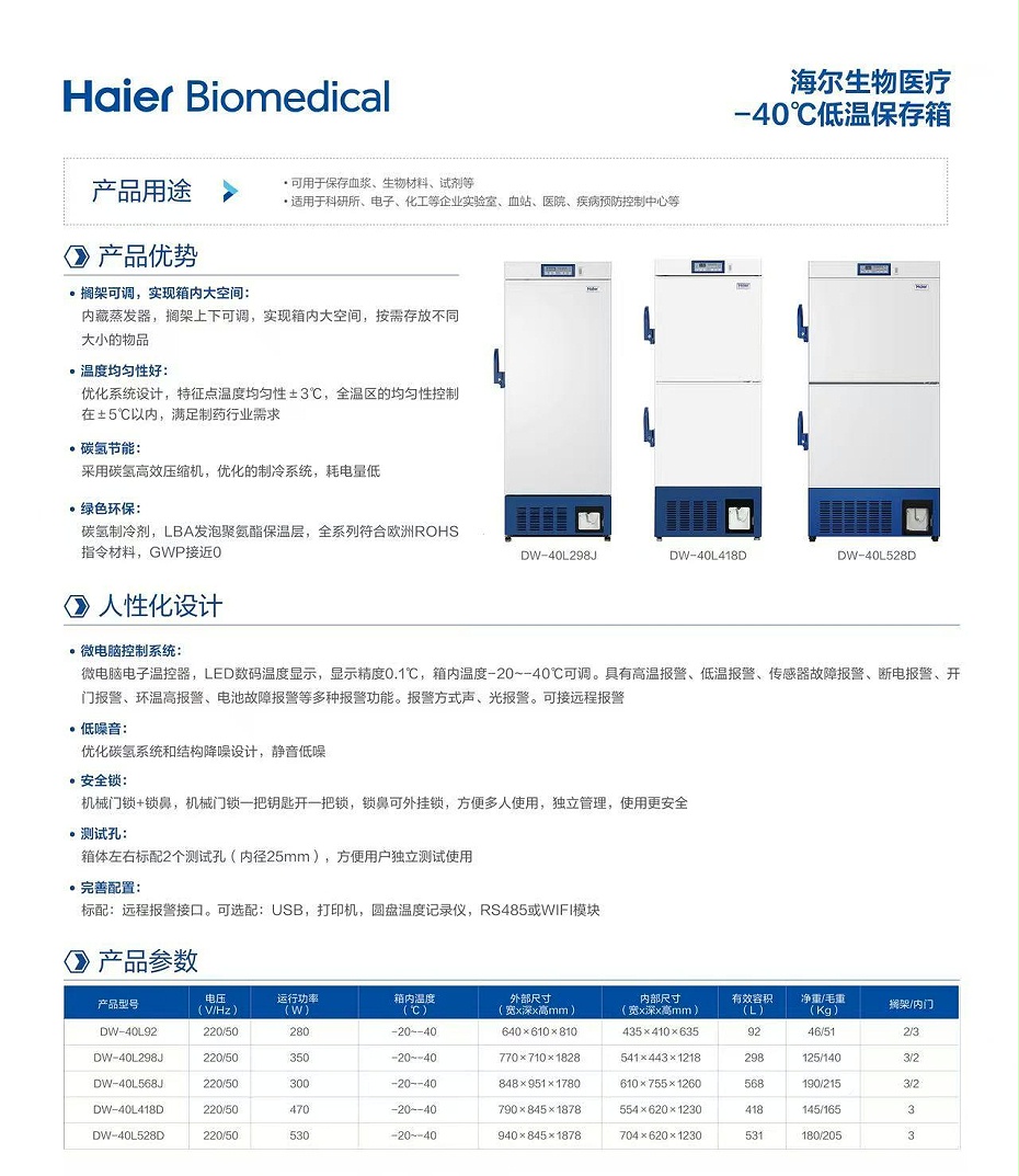 海尔生物医疗冰箱