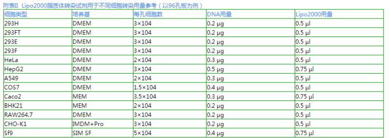 LIP2000细胞转染